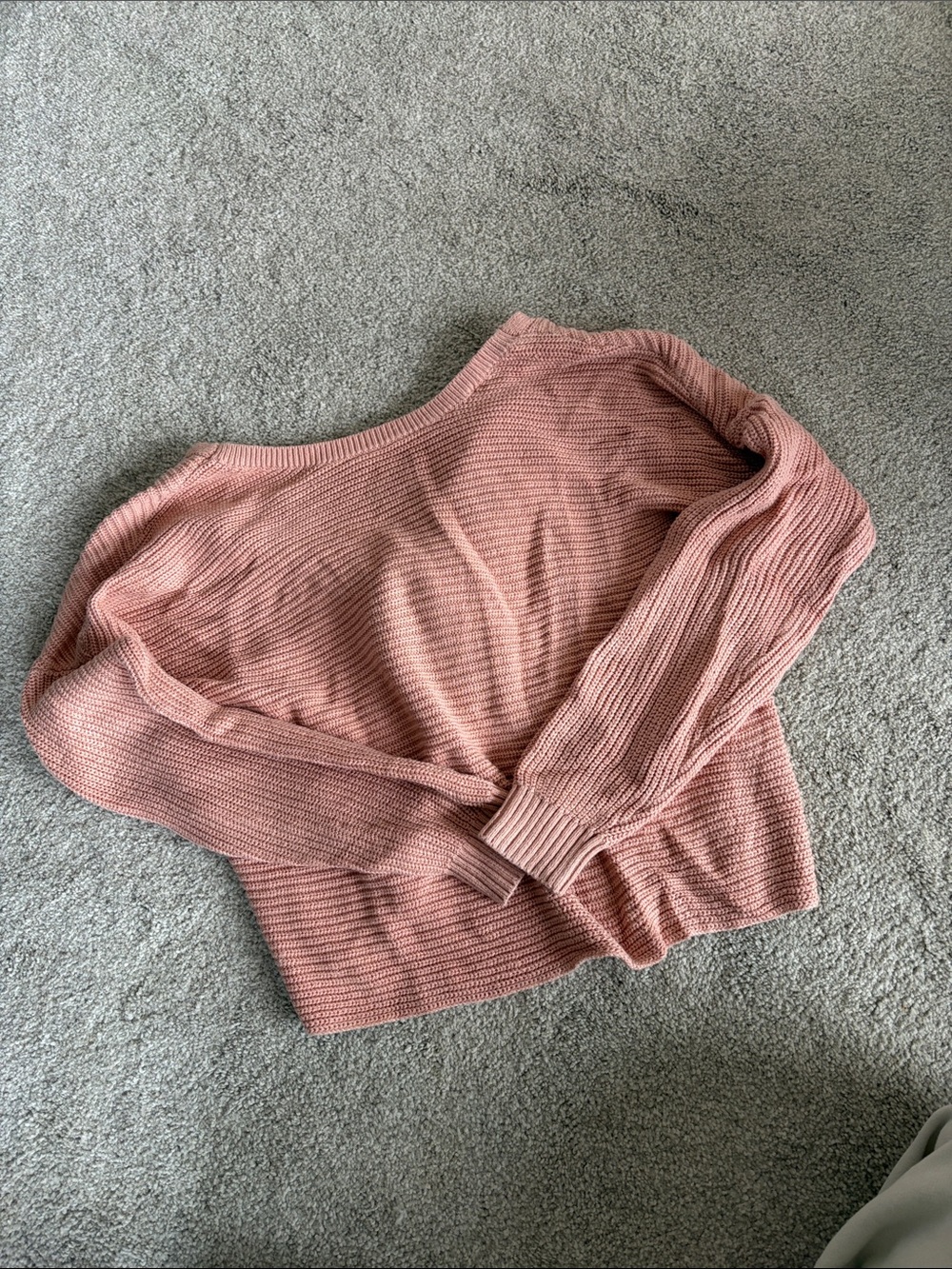 Hollister Off-the-Shoulder Knit Sweater in Dusty Pink